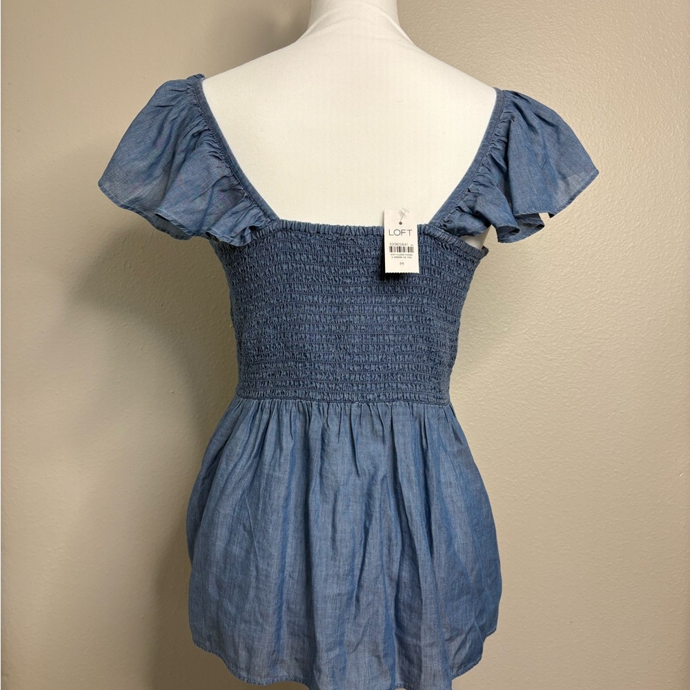 NWT Loft Ruffle Sleeve Top - Picture 3 of 7